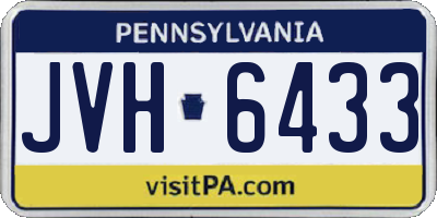 PA license plate JVH6433