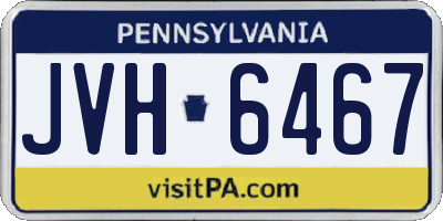 PA license plate JVH6467