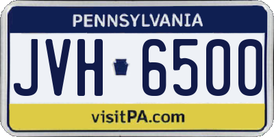 PA license plate JVH6500