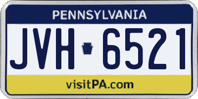 PA license plate JVH6521