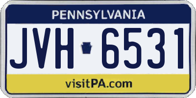 PA license plate JVH6531