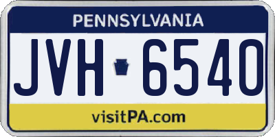 PA license plate JVH6540