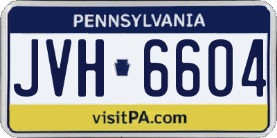 PA license plate JVH6604