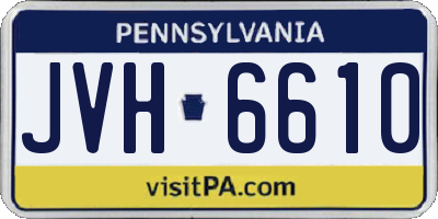 PA license plate JVH6610