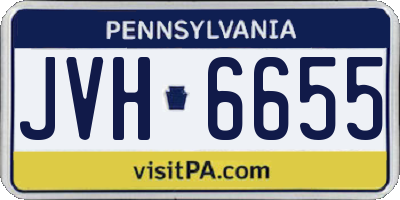 PA license plate JVH6655