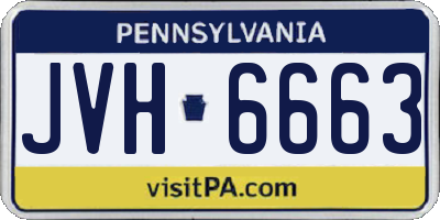 PA license plate JVH6663