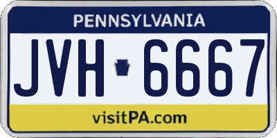 PA license plate JVH6667