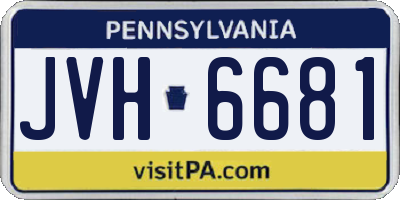 PA license plate JVH6681