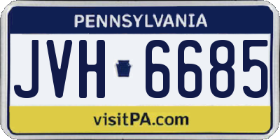 PA license plate JVH6685