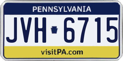 PA license plate JVH6715