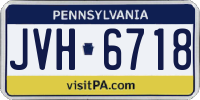 PA license plate JVH6718