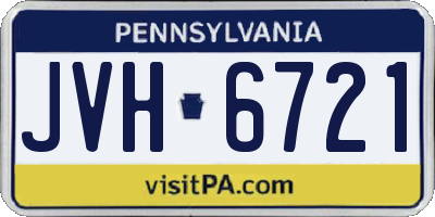 PA license plate JVH6721