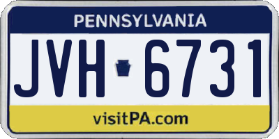 PA license plate JVH6731