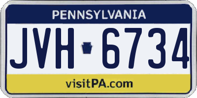 PA license plate JVH6734