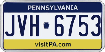PA license plate JVH6753