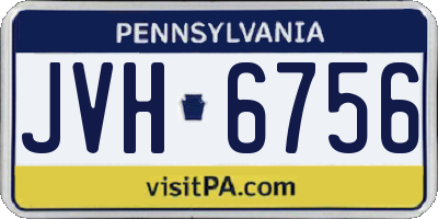 PA license plate JVH6756