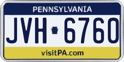 PA license plate JVH6760