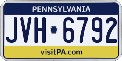 PA license plate JVH6792