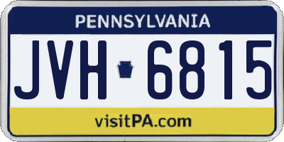 PA license plate JVH6815