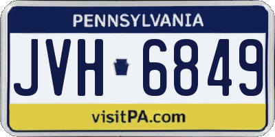 PA license plate JVH6849