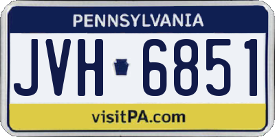 PA license plate JVH6851