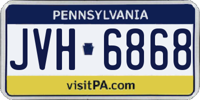 PA license plate JVH6868