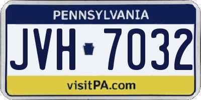 PA license plate JVH7032