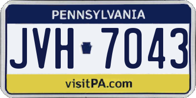 PA license plate JVH7043