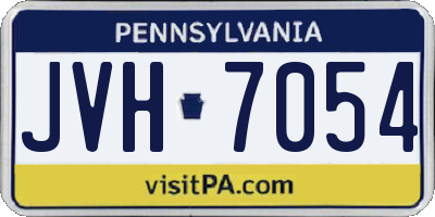 PA license plate JVH7054