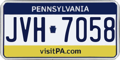 PA license plate JVH7058
