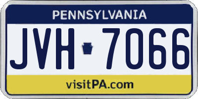 PA license plate JVH7066