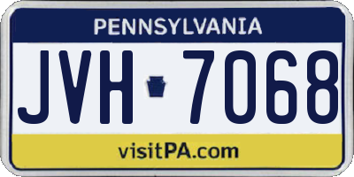 PA license plate JVH7068