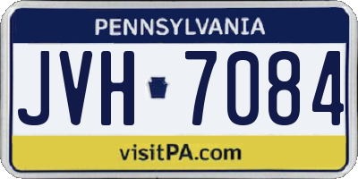 PA license plate JVH7084