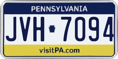 PA license plate JVH7094