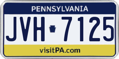 PA license plate JVH7125