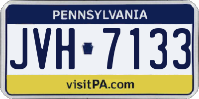 PA license plate JVH7133