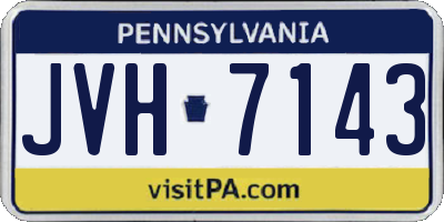 PA license plate JVH7143