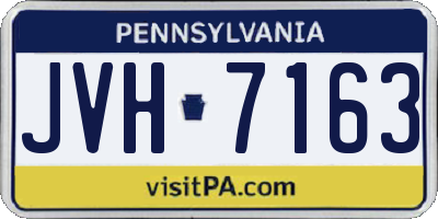 PA license plate JVH7163