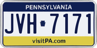 PA license plate JVH7171