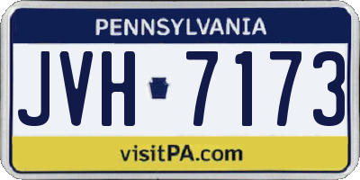 PA license plate JVH7173
