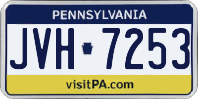 PA license plate JVH7253