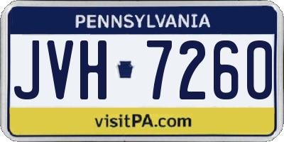 PA license plate JVH7260