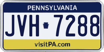 PA license plate JVH7288