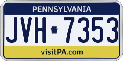 PA license plate JVH7353