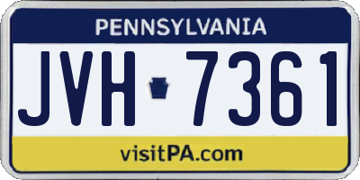 PA license plate JVH7361