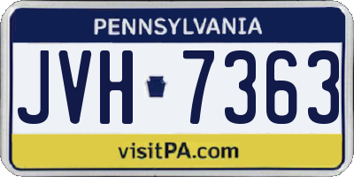 PA license plate JVH7363