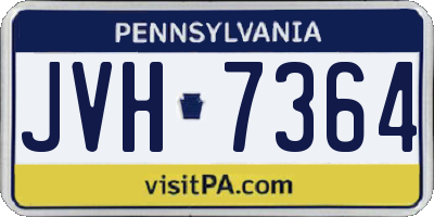 PA license plate JVH7364