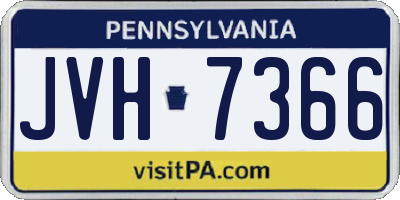 PA license plate JVH7366
