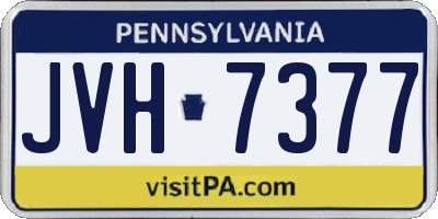 PA license plate JVH7377