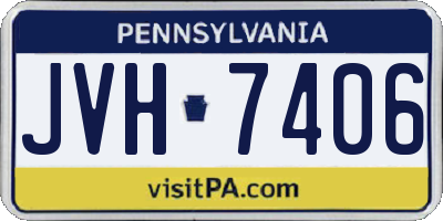 PA license plate JVH7406